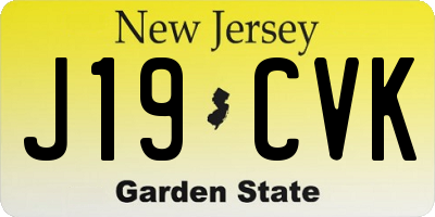 NJ license plate J19CVK