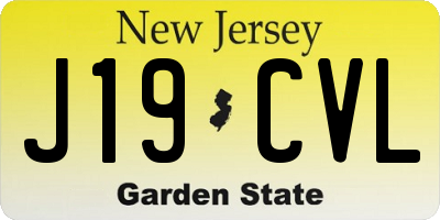 NJ license plate J19CVL