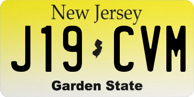 NJ license plate J19CVM