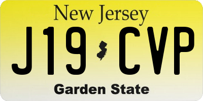 NJ license plate J19CVP