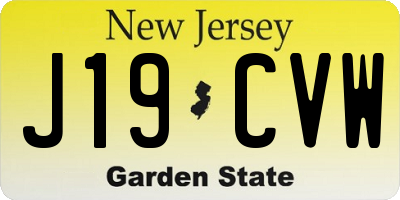 NJ license plate J19CVW