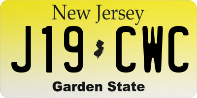 NJ license plate J19CWC
