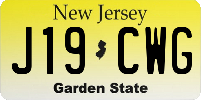 NJ license plate J19CWG