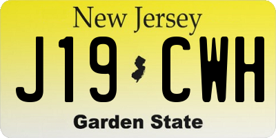 NJ license plate J19CWH