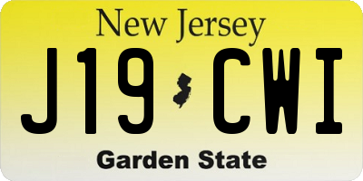 NJ license plate J19CWI