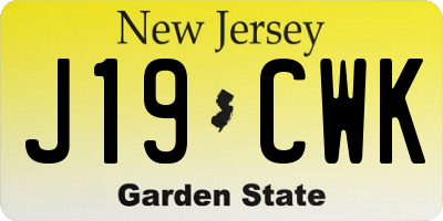 NJ license plate J19CWK