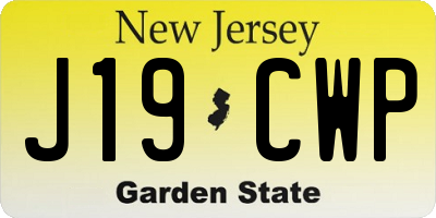 NJ license plate J19CWP