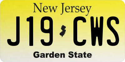 NJ license plate J19CWS