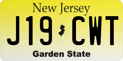 NJ license plate J19CWT