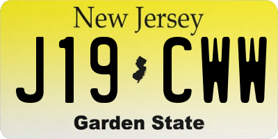 NJ license plate J19CWW