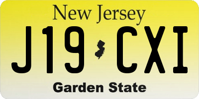 NJ license plate J19CXI