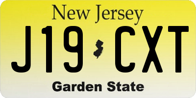 NJ license plate J19CXT