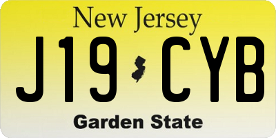 NJ license plate J19CYB
