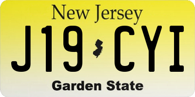 NJ license plate J19CYI