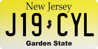 NJ license plate J19CYL