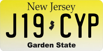 NJ license plate J19CYP
