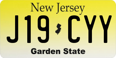 NJ license plate J19CYY