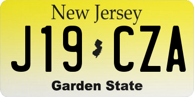 NJ license plate J19CZA