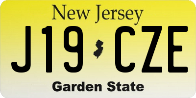 NJ license plate J19CZE