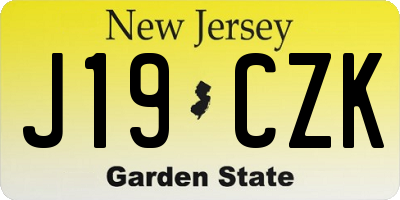 NJ license plate J19CZK
