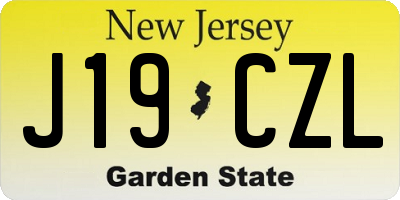 NJ license plate J19CZL