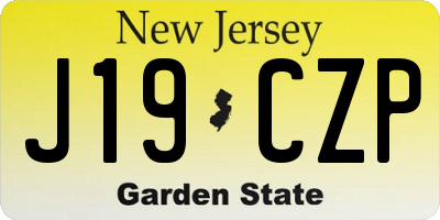 NJ license plate J19CZP