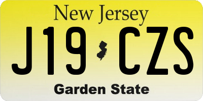 NJ license plate J19CZS