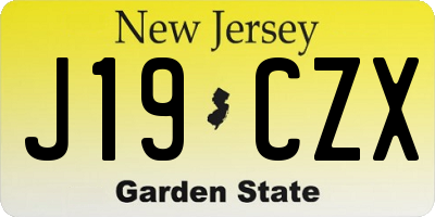 NJ license plate J19CZX