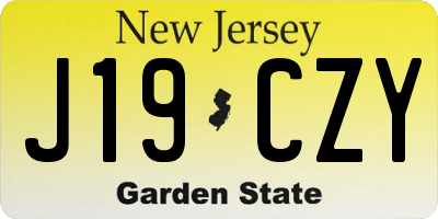 NJ license plate J19CZY