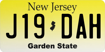 NJ license plate J19DAH