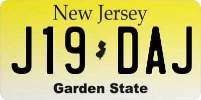 NJ license plate J19DAJ