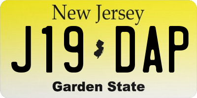 NJ license plate J19DAP