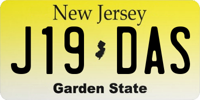 NJ license plate J19DAS