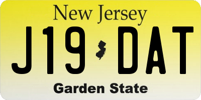 NJ license plate J19DAT