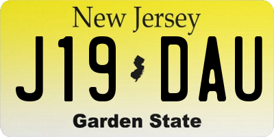 NJ license plate J19DAU