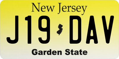 NJ license plate J19DAV
