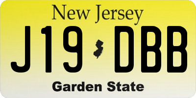 NJ license plate J19DBB