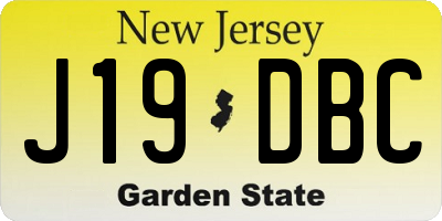 NJ license plate J19DBC