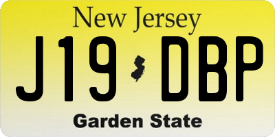 NJ license plate J19DBP