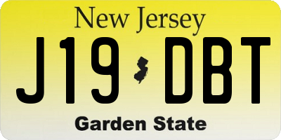 NJ license plate J19DBT