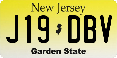 NJ license plate J19DBV