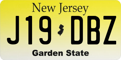 NJ license plate J19DBZ