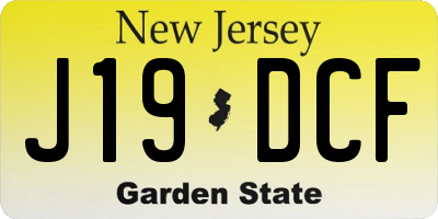 NJ license plate J19DCF