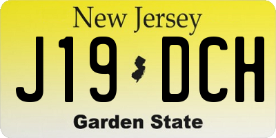 NJ license plate J19DCH
