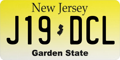 NJ license plate J19DCL