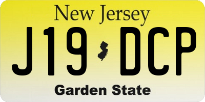 NJ license plate J19DCP