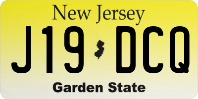 NJ license plate J19DCQ