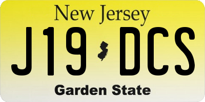 NJ license plate J19DCS