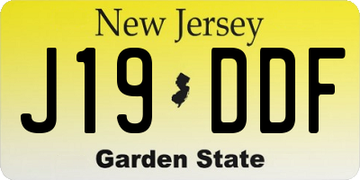NJ license plate J19DDF