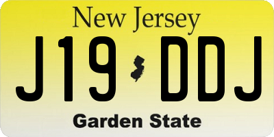 NJ license plate J19DDJ